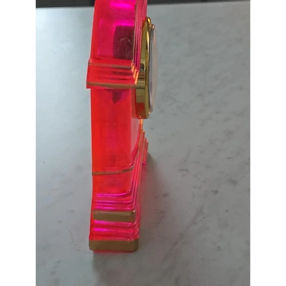 Handmade Resin Desk Clock Decoration‎ Gift  Pink Gold  732